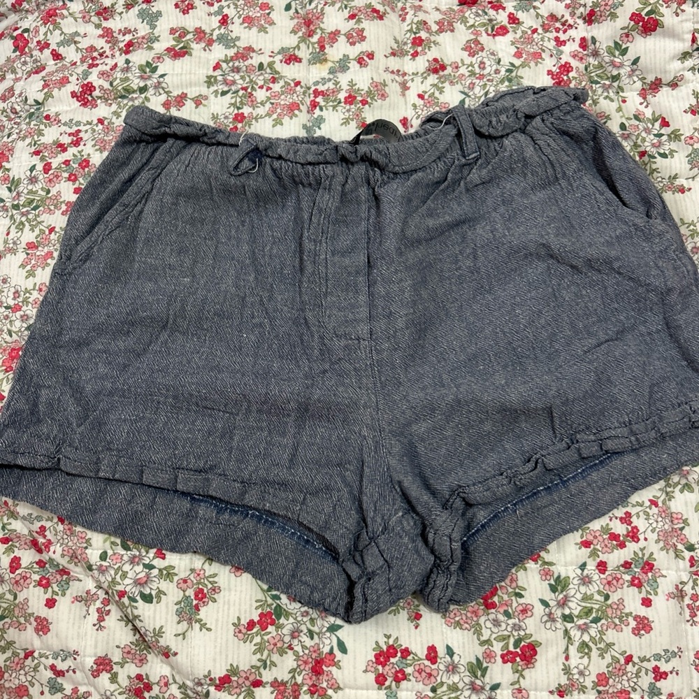 Derek Heart Blue High Waist Shorts